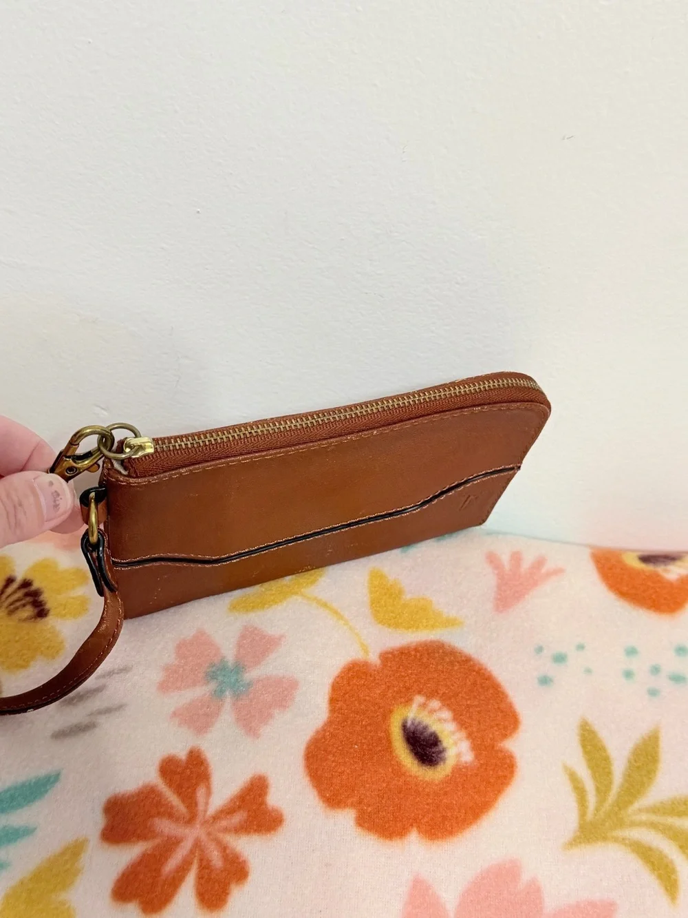 Frye Womens Melissa or Paige Leather Wristlet Wallet Pouch in Brown One Size
